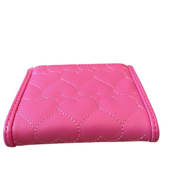 JUICY COUTURE Heart Quilted Bifold Wallet With Pullout Card Case Pink New - Picture 6 of 13